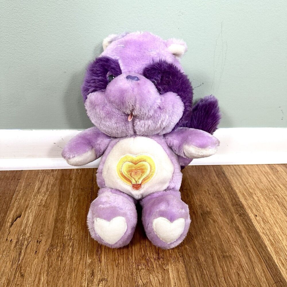 Kenner Care Bear Cousins Bright Heart Raccoon Push Stuffed Animal Vintage 1983